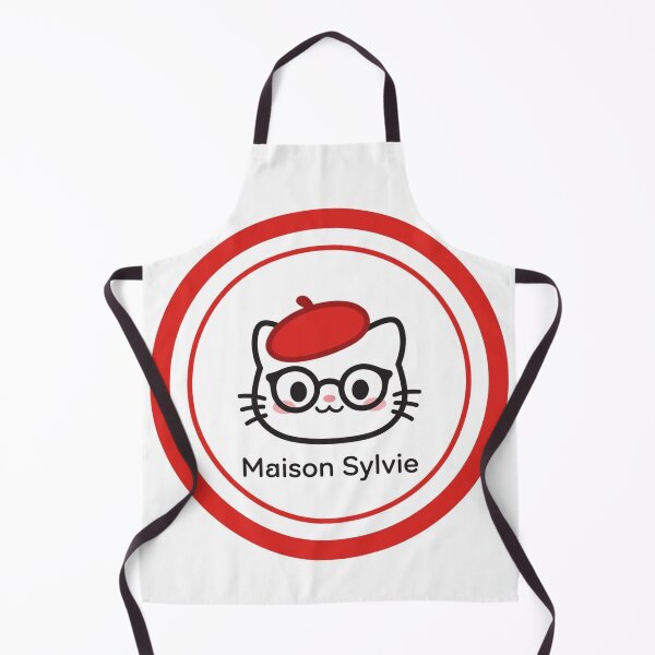 Item preview, Maison Sylvie Logo - Red Beret Cat with Glasses Circle Brand designed and sold by MAISON SYLVIE.