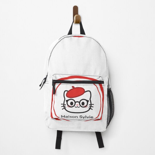 Item preview, Maison Sylvie Logo - Red Beret Cat with Glasses Circle Brand designed and sold by MAISON SYLVIE.