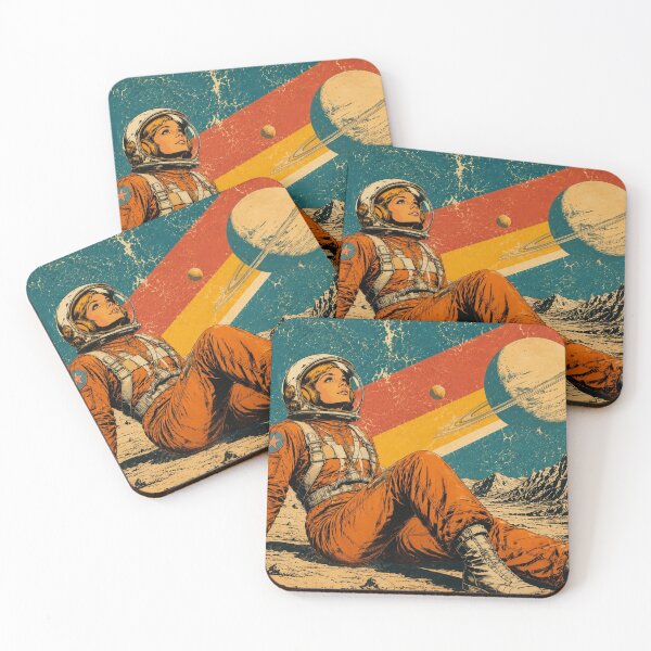 Item preview, Retro Astronaut Saturn Space Poster designed and sold by NordenPosters.