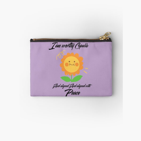 Item preview, I Am Worthy Capable and Aligned With Peace Cute Sunflower Quote designed and sold by NikBrin Prevail .