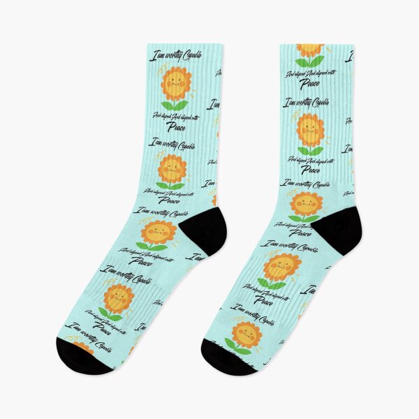 Item preview, I Am Worthy Capable and Aligned With Peace Cute Sunflower Quote designed and sold by NikBrin Prevail .
