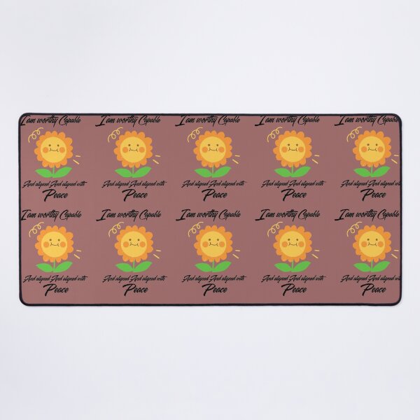 Item preview, I Am Worthy Capable and Aligned With Peace Cute Sunflower Quote designed and sold by NikBrin Prevail .