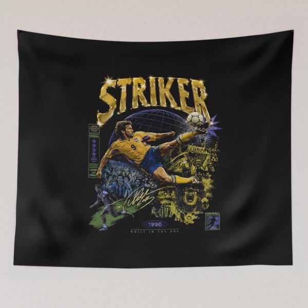 Item preview, Vintage Retro Soccer Striker T-Shirt | Football Graphic Gift designed and sold by Bhinfy.