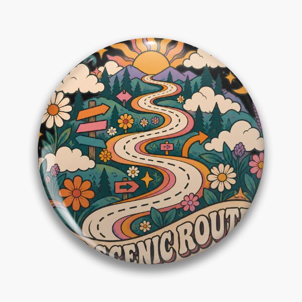 Item preview, My Mind Took the Scenic Route Retro ADHD Nature Art designed and sold by Tharaazu.