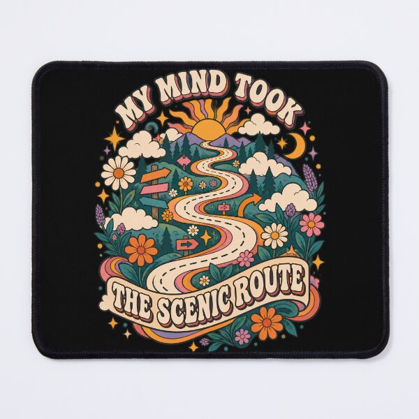 Item preview, My Mind Took the Scenic Route Retro ADHD Nature Art designed and sold by Tharaazu.