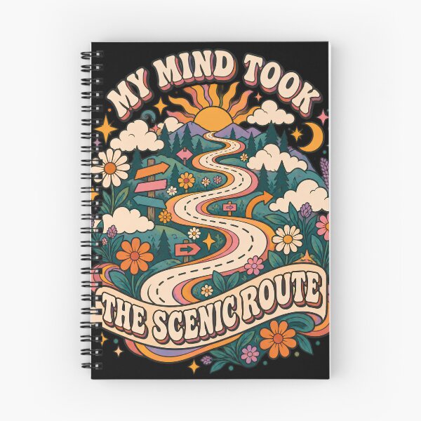 Item preview, My Mind Took the Scenic Route Retro ADHD Nature Art designed and sold by Tharaazu.