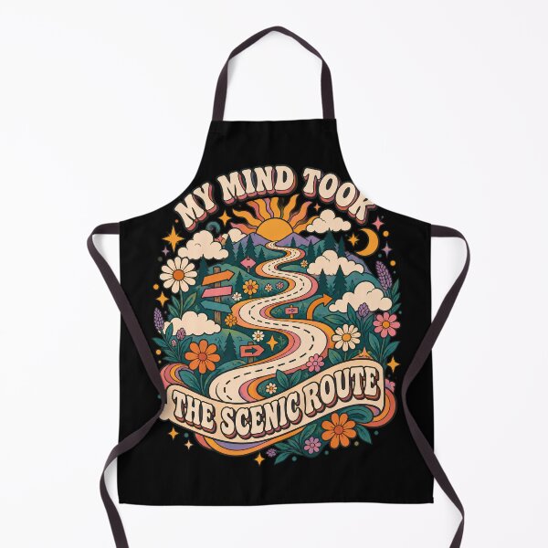 Item preview, My Mind Took the Scenic Route Retro ADHD Nature Art designed and sold by Tharaazu.