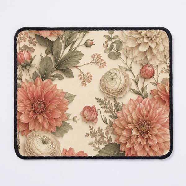 Item preview, Vintage Dahlia Garden – Cottagecore Botanical Floral Pattern Art Print – Blush Rose Decor designed and sold by @SHINTOSARTSTORE.