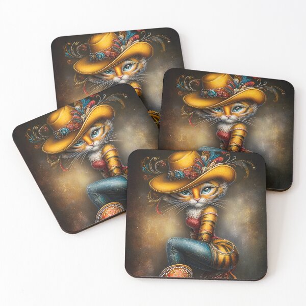 Item preview, Stylish Cat in Cowboy Outfit with Hat and Boots designed and sold by Artessie.
