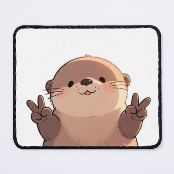 Item preview, Peaceful Otter Spreading Double Peace Vibes Artwork designed and sold by NivyasArtistry.