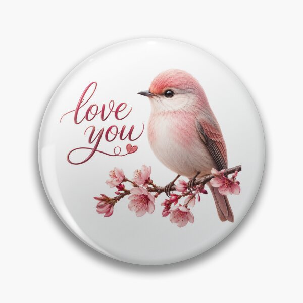 Item preview, Love You – Cute Bird with Elegant Floral Romantic Illustration | High-Resolution Digital Artwork designed and sold by Wonza22yara.