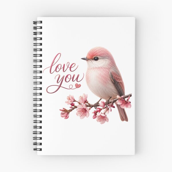 Item preview, Love You – Cute Bird with Elegant Floral Romantic Illustration | High-Resolution Digital Artwork designed and sold by Wonza22yara.