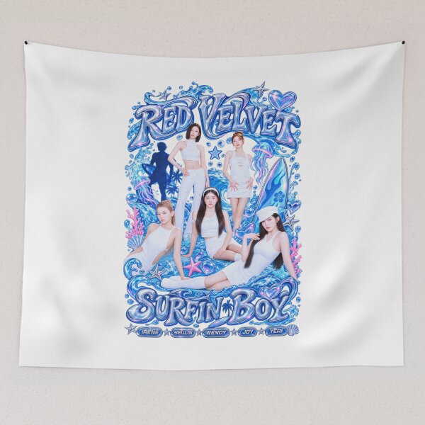 Item preview, Red Velvet Surfin Boy Turquoise Waves designed and sold by Valereekmerch.