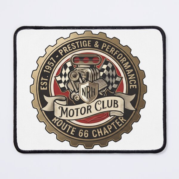 Item preview, NRH Motor Club Route 66 Vintage Car Logo designed and sold by Normandy Road Heritage™ - Vintage Garage Art.