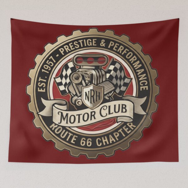 Item preview, NRH Motor Club Route 66 Vintage Car Logo designed and sold by Normandy Road Heritage.