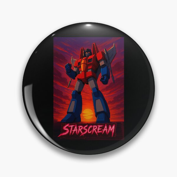 Item preview, Giant Red Blue Mecha Robot Standing Against Sunset Sky designed and sold by Toddyco.