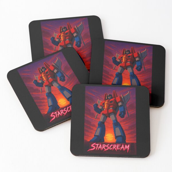 Item preview, Giant Red Blue Mecha Robot Standing Against Sunset Sky designed and sold by Toddyco.