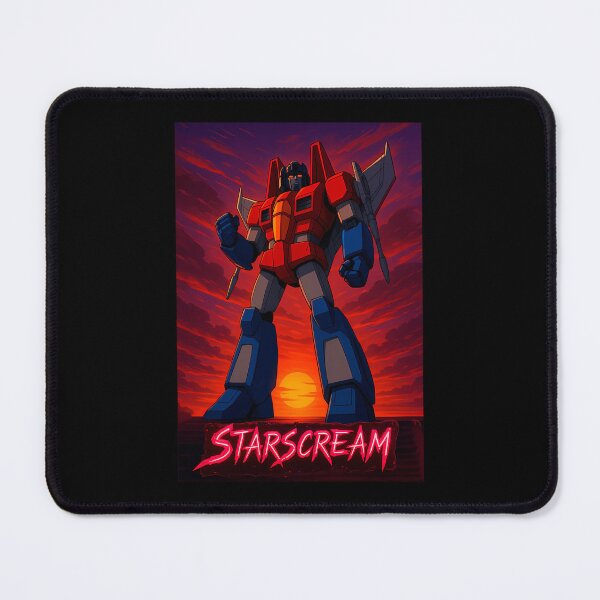 Item preview, Giant Red Blue Mecha Robot Standing Against Sunset Sky designed and sold by Toddyco.