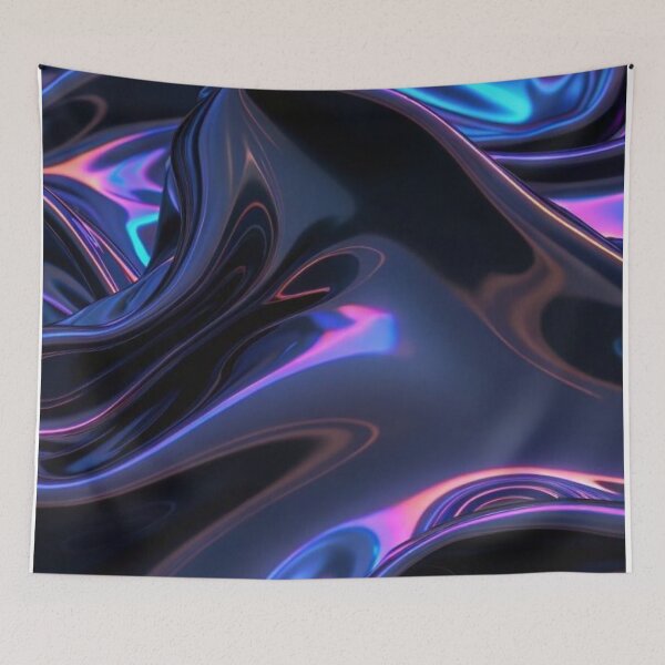Item preview, Iridescent Liquid Chrome Glossy Metallic Waves designed and sold by LYAN-STORE.