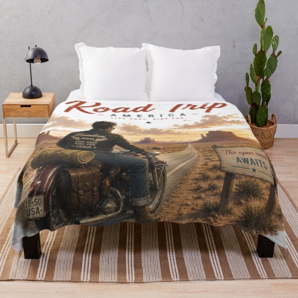 Item preview, Road Trip America Biker Monument Valley Vintage Motorcycle Art designed and sold by Normandy Road Heritage™ - Vintage Garage Art.