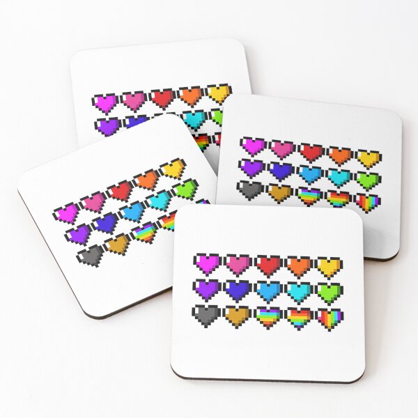 Item preview, Rainbow Pixel Hearts Lgtbq designed and sold by KatsCrosses.