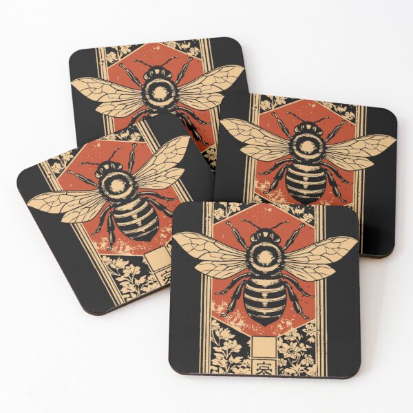 Item preview, Gothic Honey Bee Japanese Insect Art Dark Pollinat designed and sold by HRINGUR CLOTHES AND ACCESSORIES.