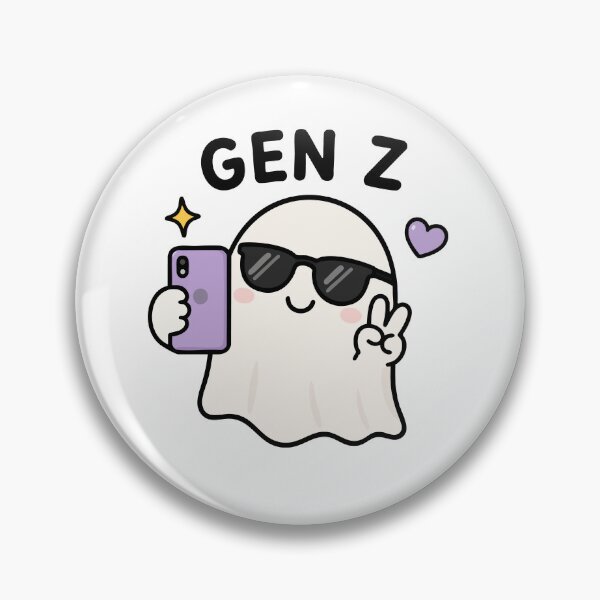 Item preview, Gen Z Kawaii Ghost Selfie Cool Sunglasses Spooky Cute designed and sold by VectorForge Studio.