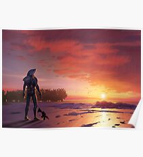Chomp Sr. Staring Wistfully into the Sunset Poster
