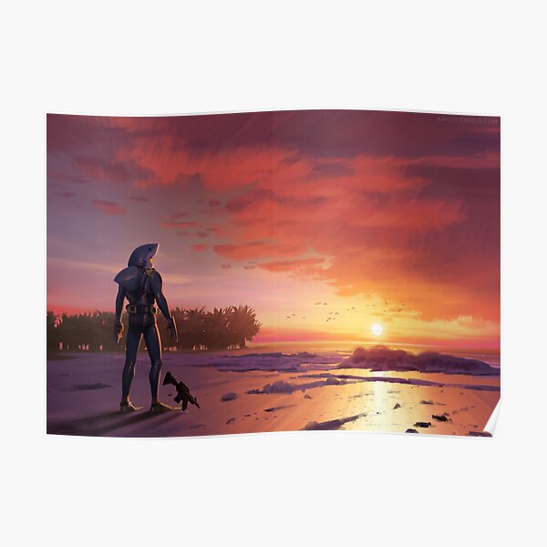 Chomp Sr. Staring Wistfully into the Sunset Poster