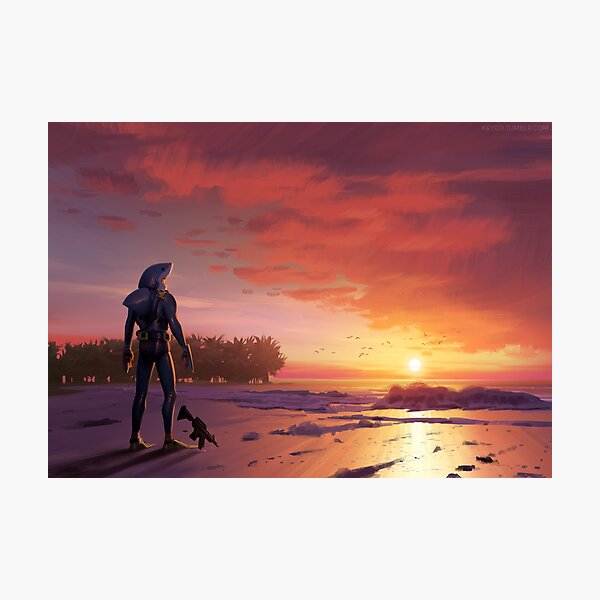 Chomp Sr. Staring Wistfully into the Sunset Photographic Print
