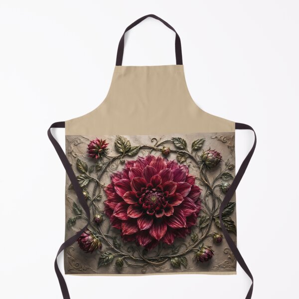 Item preview, Burgundy Dahlia Flower Botanical Floral Art designed and sold by ManJiangHong.