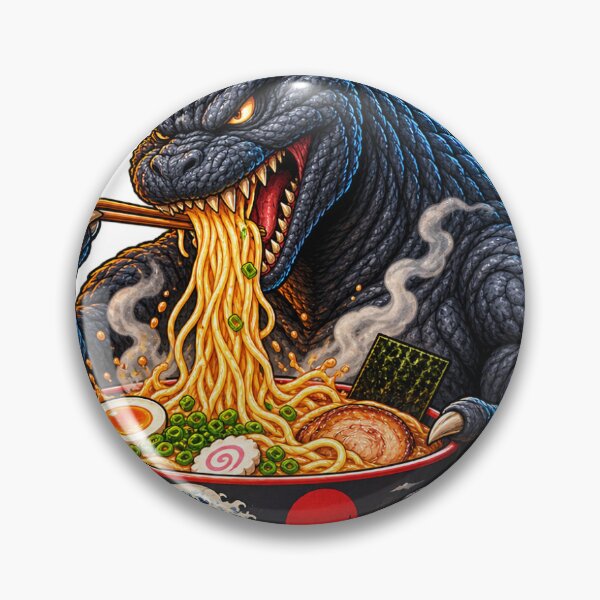 Item preview, Kaiju Ramen Monster – Japanese Giant Monster Eating Noodles designed and sold by edikartt.