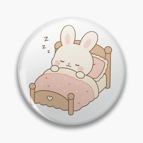 Item preview, Kawaii Bunny Sleeping in Bed Sticker designed and sold by daldadesign.
