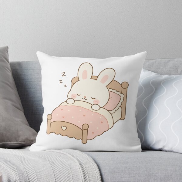 Item preview, Kawaii Bunny Sleeping in Bed Sticker designed and sold by daldadesign.