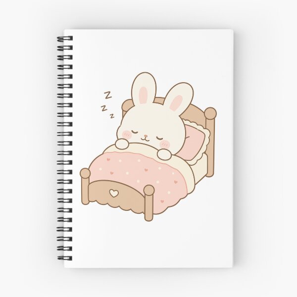 Item preview, Kawaii Bunny Sleeping in Bed Sticker designed and sold by daldadesign.