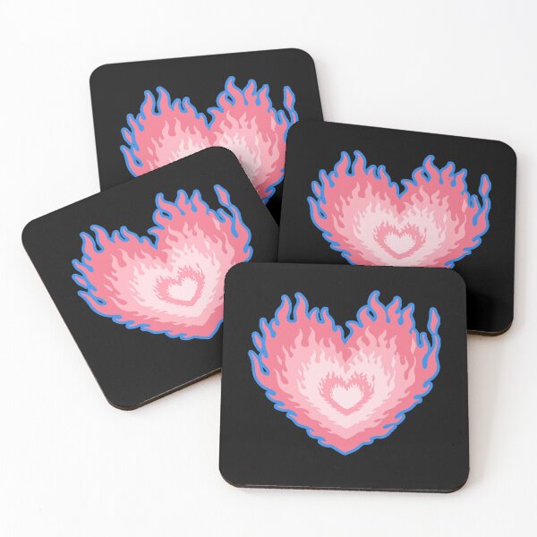 Item preview, Layered Trans Pride Flag Colors Burning Hearts designed and sold by CamilasPrints.