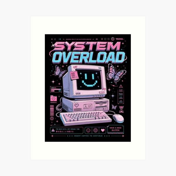 Item preview, System Overload Retro Glitch Computer Desktop Aesthetic designed and sold by Bhinfy.