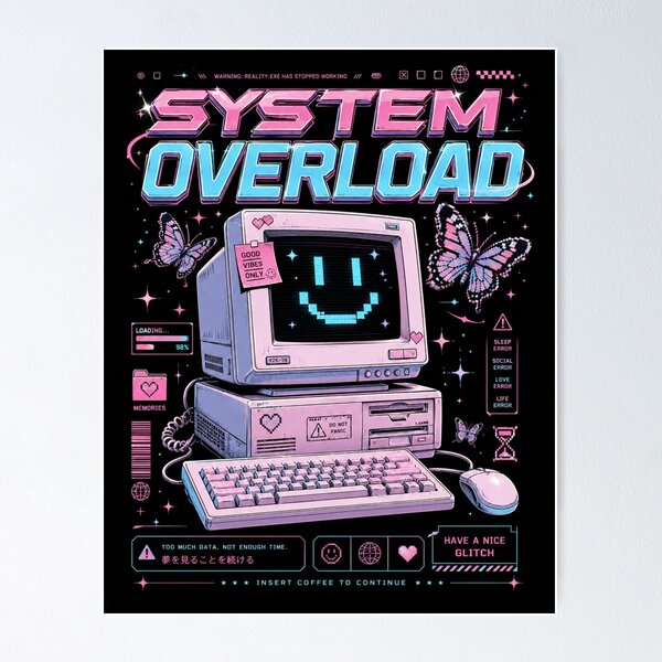 Item preview, System Overload Retro Glitch Computer Desktop Aesthetic designed and sold by Bhinfy.