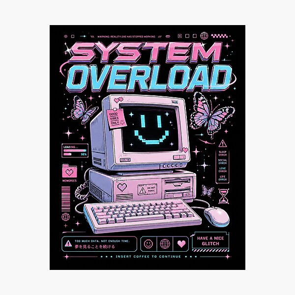 Item preview, System Overload Retro Glitch Computer Desktop Aesthetic designed and sold by Bhinfy.