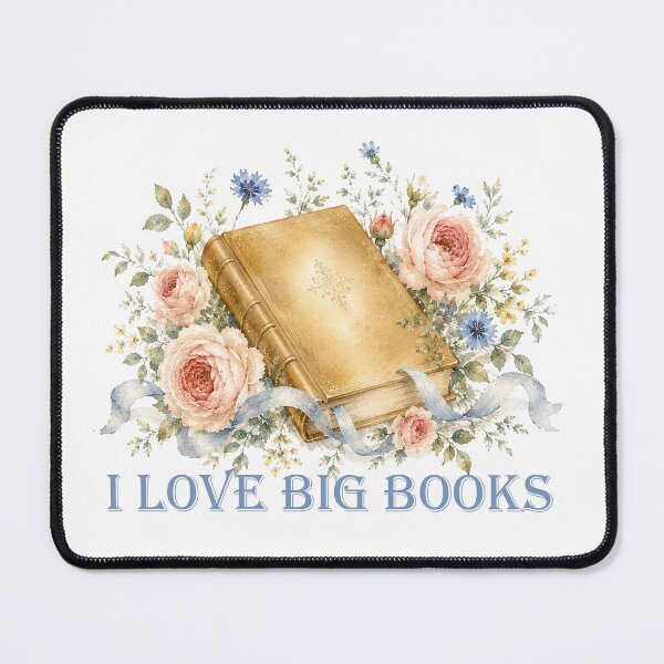 Item preview, I love big books Floral watercolor Book lover designed and sold by Anne Londez Studio.