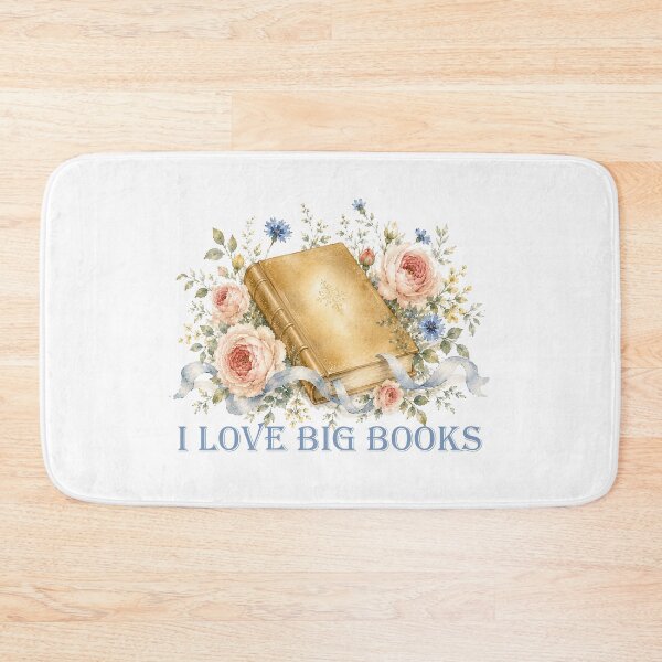 Item preview, I love big books Floral watercolor Book lover designed and sold by Anne Londez Studio.