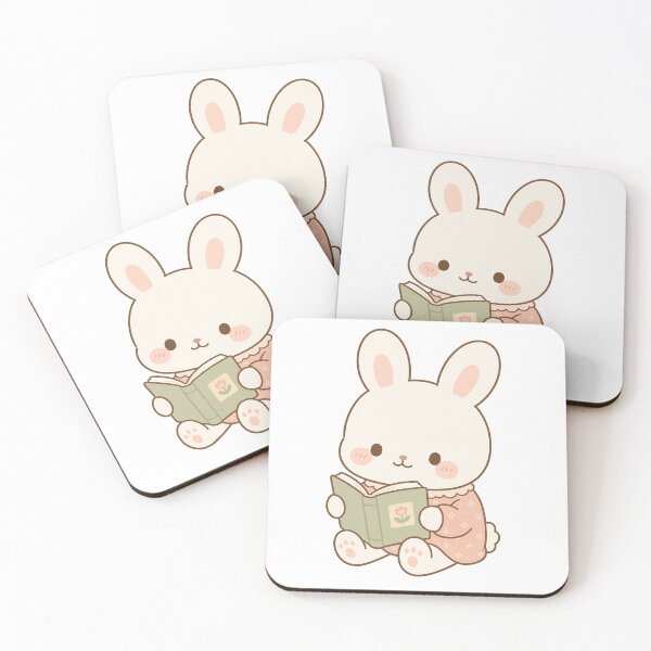 Item preview, Kawaii Bunny Reading Book Illustration designed and sold by daldadesign.