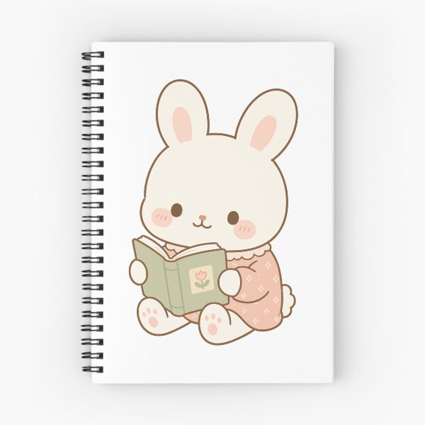 Item preview, Kawaii Bunny Reading Book Illustration designed and sold by daldadesign.