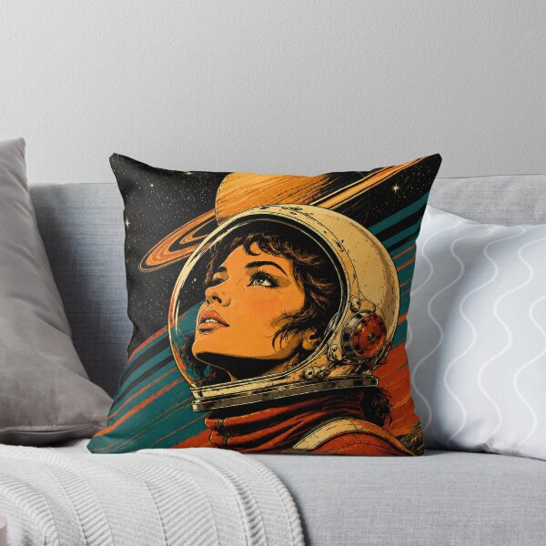 Item preview, Retro Female Astronaut Saturn Poster designed and sold by NordenPosters.