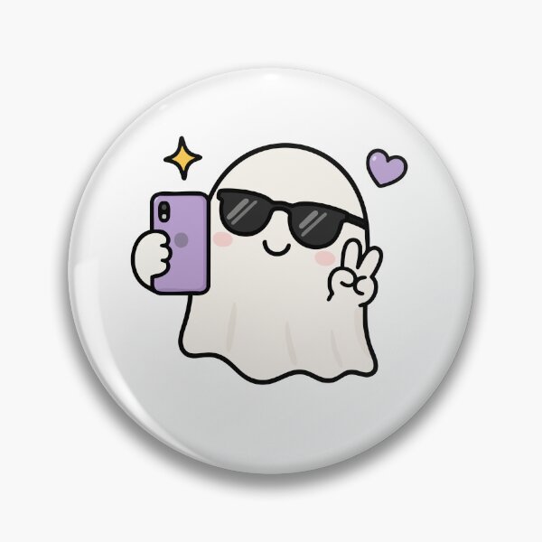 Item preview, Gen Z Kawaii Ghost Selfie Cool Sunglasses Spooky Cute designed and sold by VectorForge Studio.
