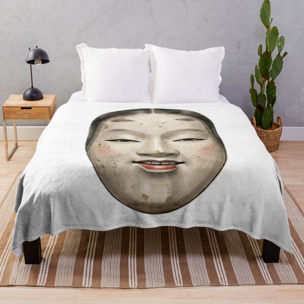 Item preview, Traditional Japanese Noh Mask ("Ko-omote" Young Woman) Classic Theater Art designed and sold by Kokeshidreams.