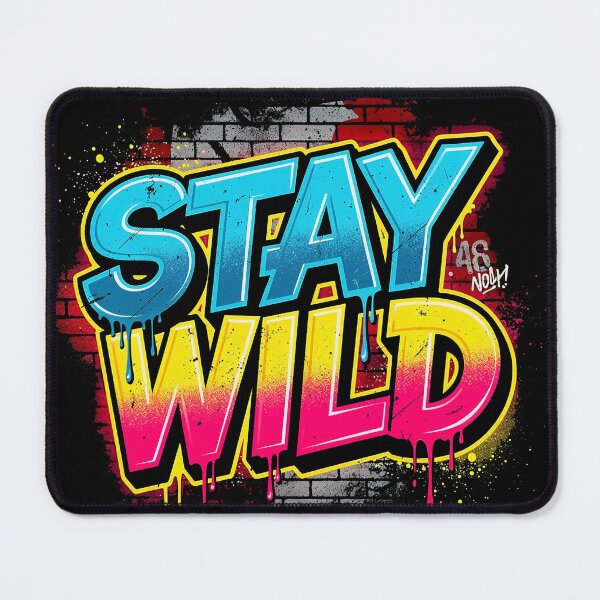Item preview, Vibrant Stay Wild Graffiti Urban Artwork designed and sold by The Shirt Shoppee .
