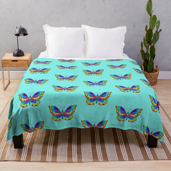 Item preview, Geometric Rainbow Butterfly Stained Glass Low Poly Art designed and sold by SolutionsArt.