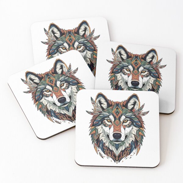 Item preview, Geometric boho wolf - howling designed and sold by WildArtIT.