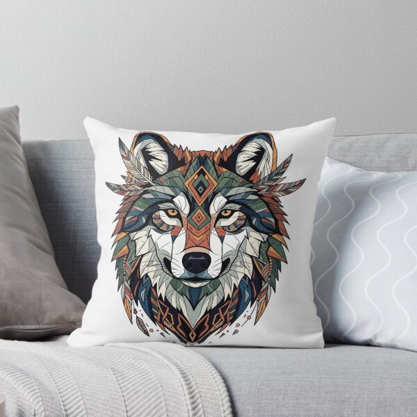 Item preview, Geometric boho wolf - howling designed and sold by WildArtIT.